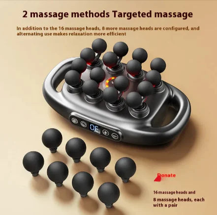 16-Head Deep Tissue Massage Gun – Powerful Relief for Total Body Recovery